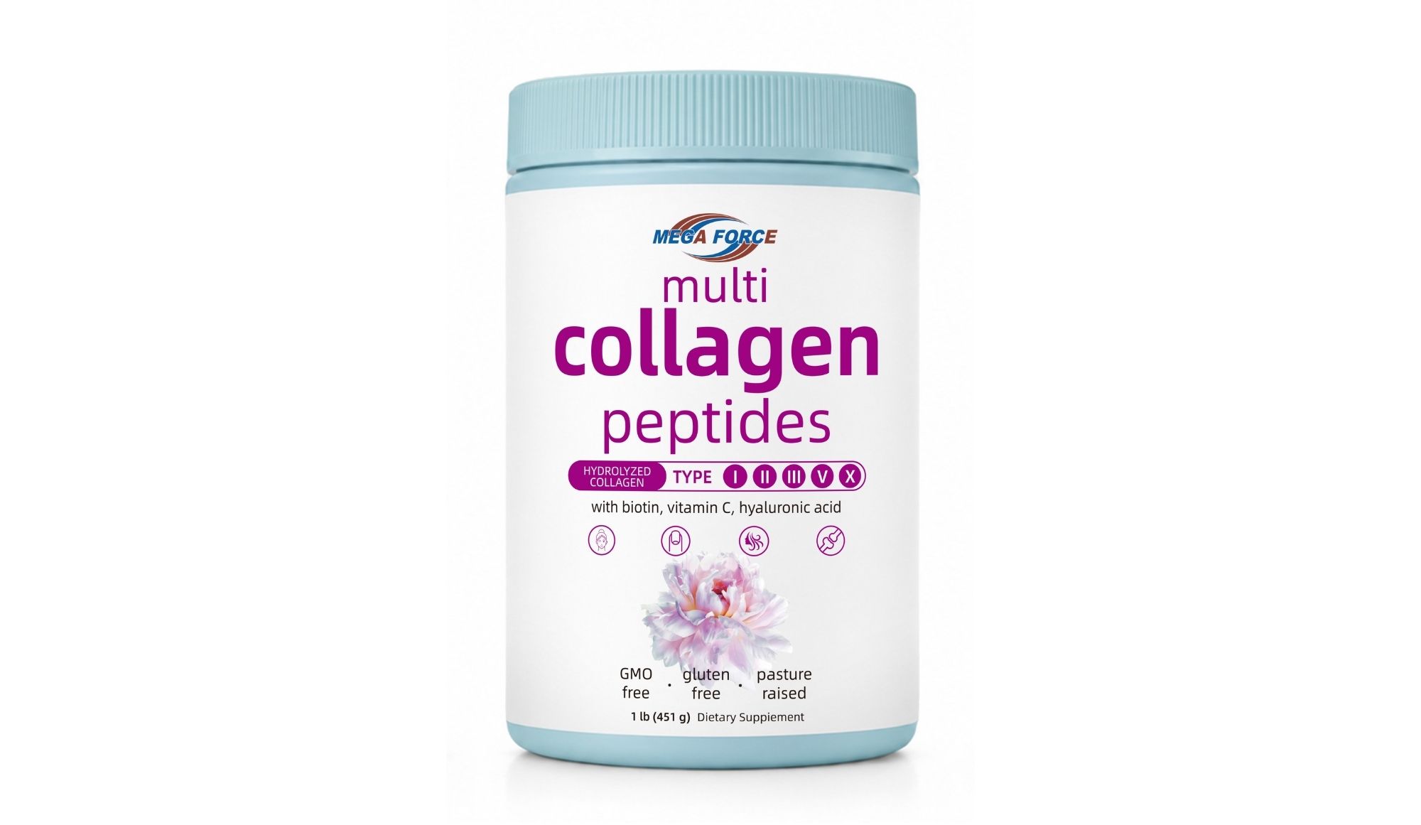 Mega Force Multi Collagen Peptides product on a clean white background